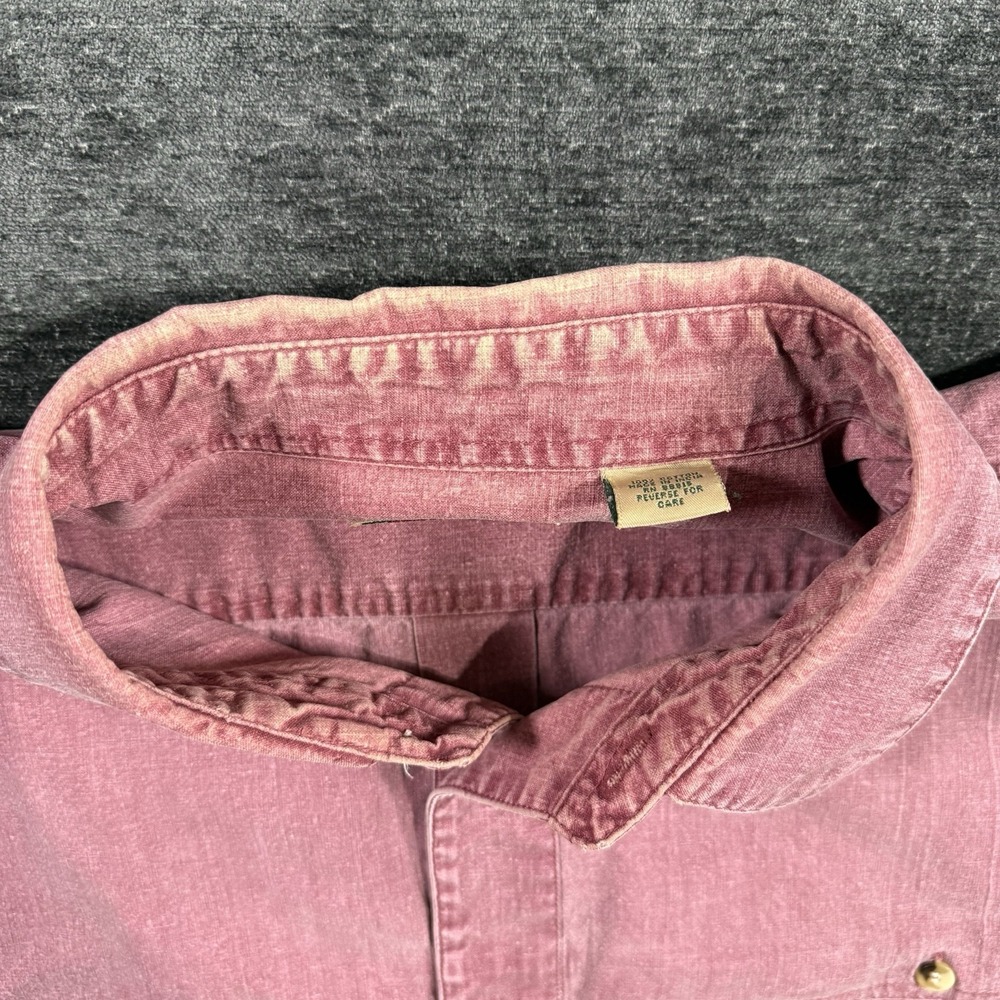 Red Head Brand Co. Button Up Long Sleeve Red Men's Size XXL Elbow Patches VTG - Picture 11 of 15